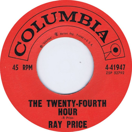 Ray Price - The Twenty-Fourth Hour / Heart Over Mind - Columbia - 4-41947 - 7", Styrene 1172512655