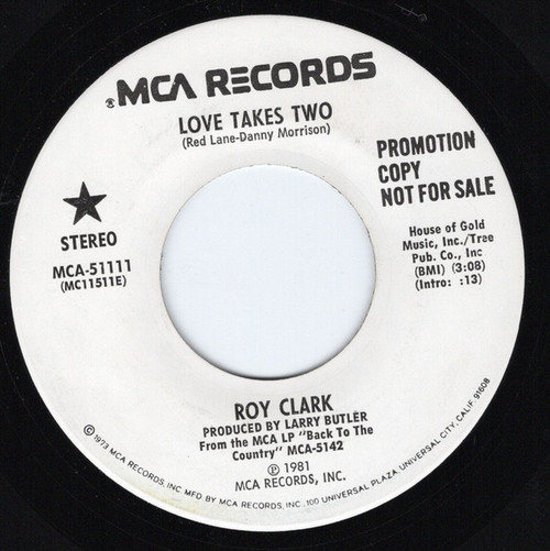 Roy Clark - Love Takes Two (7", Single, Promo)
