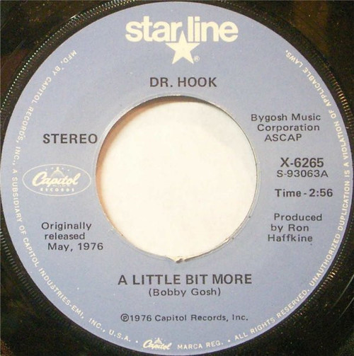 Dr. Hook - Only Sixteen / A Little Bit More (7", RE)
