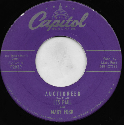Les Paul & Mary Ford - Auctioneer - Capitol Records - F2839 - 7", Scr 1173029027
