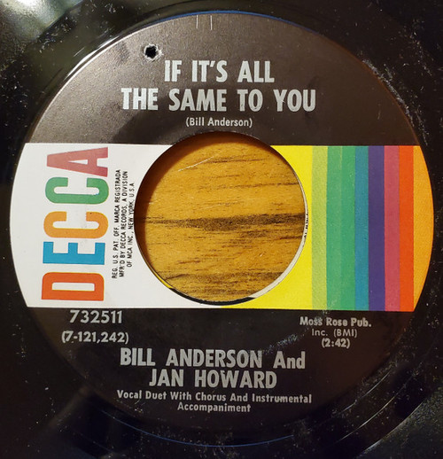 Bill & Jan - If It's All The Same To You - Decca - 732511 - 7" 1173035146