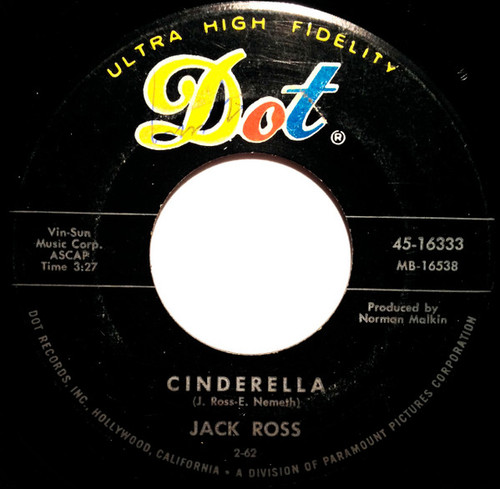 Jack Ross - Cinderella / Margarita (7", Single, Mon)