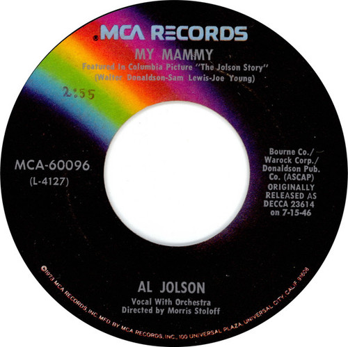 Al Jolson - My Mammy / Sonny Boy - MCA Records - MCA-60096 - 7", RE 1174105448