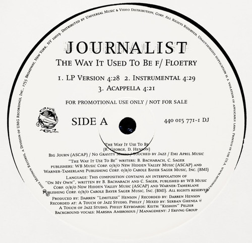 Journalist - The Way It Used To Be (12", Promo)