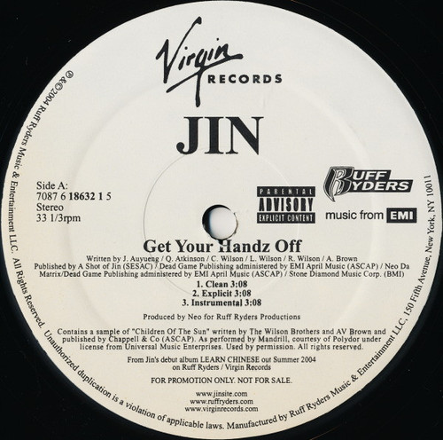 Jin - Get Your Handz Off / I Gotta Love (12", Promo)