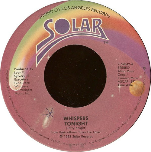 The Whispers - Tonight / Small Talkin' - Solar - 7-69842 - 7", Spe 1176079544