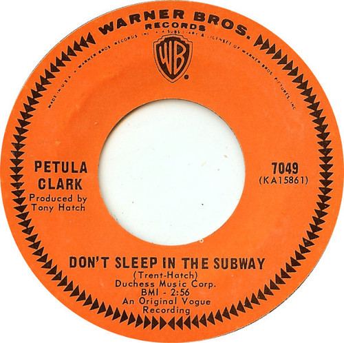 Petula Clark - Don't Sleep In The Subway - Warner Bros. Records - 7049 - 7", Single 1176083644