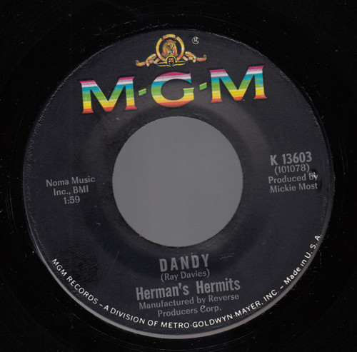 Herman's Hermits - Dandy - MGM Records - K 13603 - 7", Single 1176415206