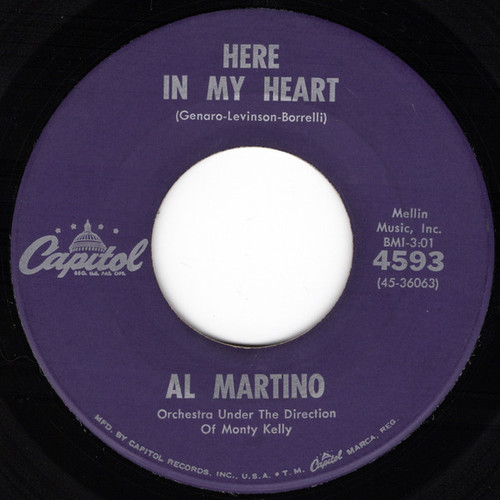 Al Martino - Here In My Heart - Capitol Records - 4593 - 7", Single 1176946629