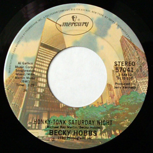 Becky Hobbs - Honky-Tonk Saturday Night (7", Single, PRC)