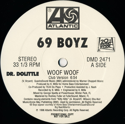 69 Boyz - Woof Woof (12", Promo)