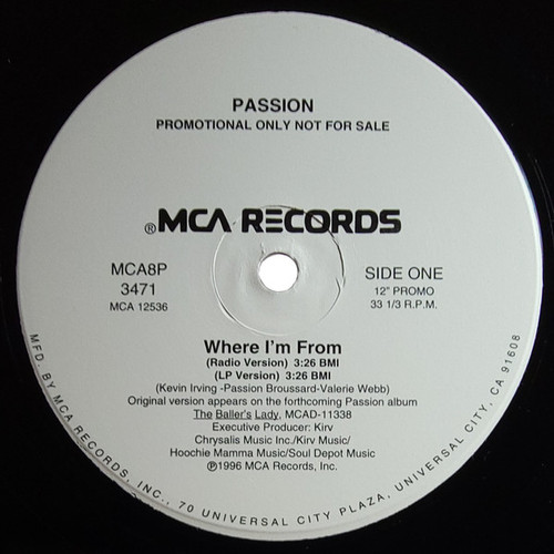 Passion - Where I'm From - MCA Records - MCA8P-3471 - 12", Promo 1177060032