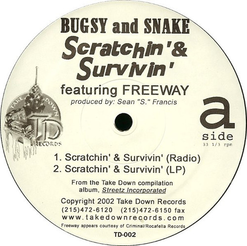 Bugsy (33) And Snake (28) Featuring Freeway - Scratchin' & Survivin' (12")