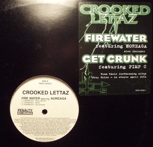 Crooked Lettaz - Firewater / Get Crunk (12", Single)