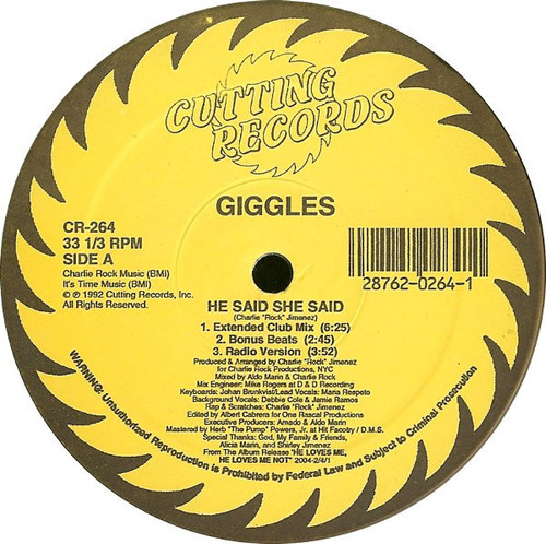 Giggles - He Said She Said (12")