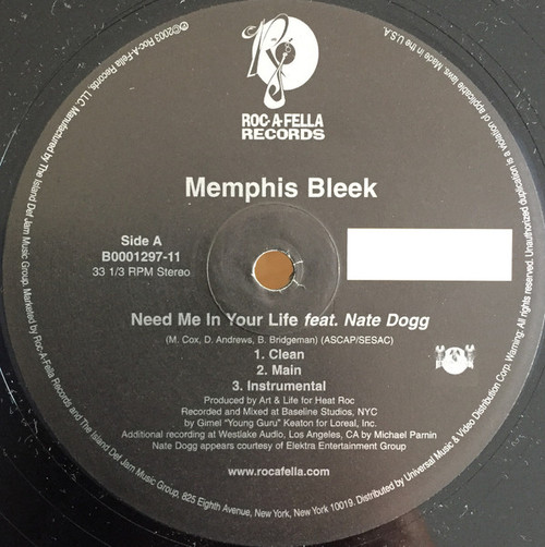 Memphis Bleek - Need Me In Your Life / We Ballin' (12")
