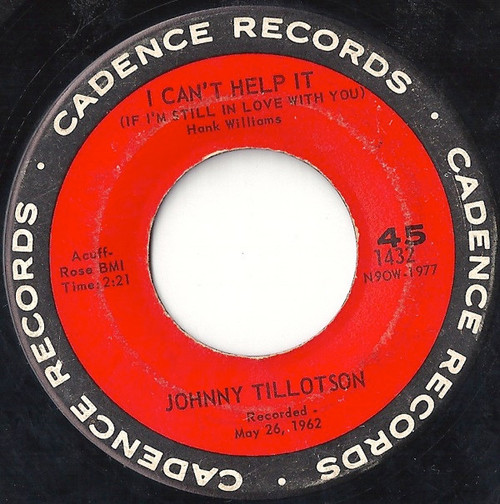 Johnny Tillotson - I Can't Help It - Cadence (2) - 1432 - 7", Single, Ind 1186343165