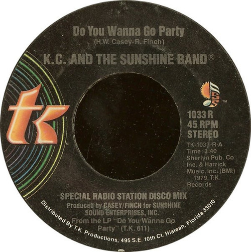 KC & The Sunshine Band - Do You Wanna Go Party / Come To My Island - T.K. Records - 1033 R - 7" 1186343356