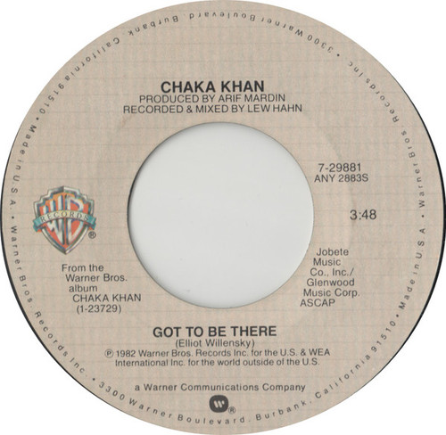 Chaka Khan - Got To Be There - Warner Bros. Records - 7-29881 - 7" 1186363567