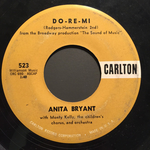 Anita Bryant - Do-Re-Mi / Promise Me A Rose - Carlton - 523 - 7" 1186731166