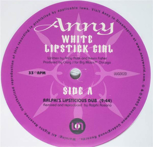 Anny (6) - White Lipstick Girl - Uncommon Underground - UUG-002 D - 12", Whi 1186770828