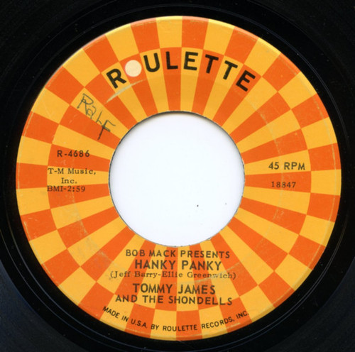 Tommy James & The Shondells - Hanky Panky - Roulette - R-4686 - 7", Single, Roc 1186855044