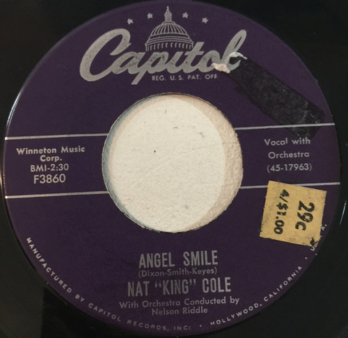 Nat King Cole - Angel Smile - Capitol Records - F3860 - 7", Single 1186862736