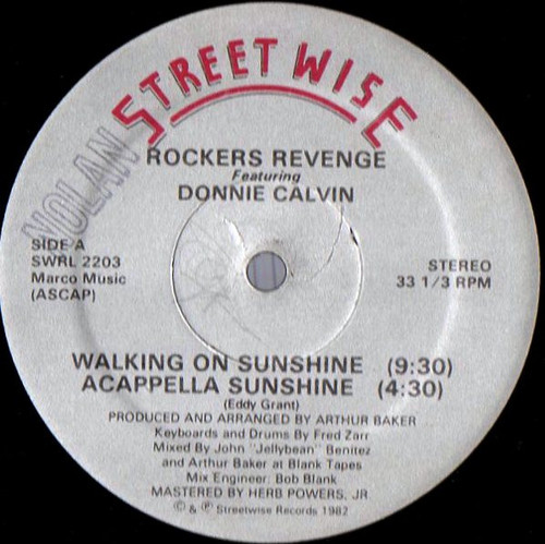 Rockers Revenge Featuring Donnie Calvin - Walking On Sunshine (12")