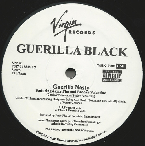 Guerilla Black Featuring Jazze Pha And Brooke Valentine - Guerilla Nasty (12", Promo)
