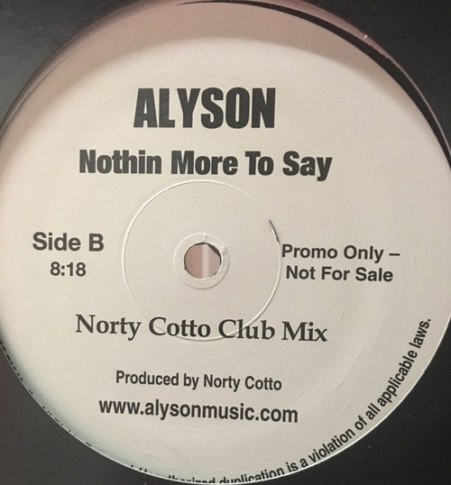 Alyson - Nothin More To Say (12")