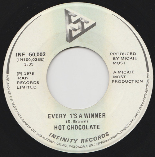 Hot Chocolate - Every 1's A Winner / Power Of Love - Infinity Records (2) - INF-50,002 - 7", Single 1191053294