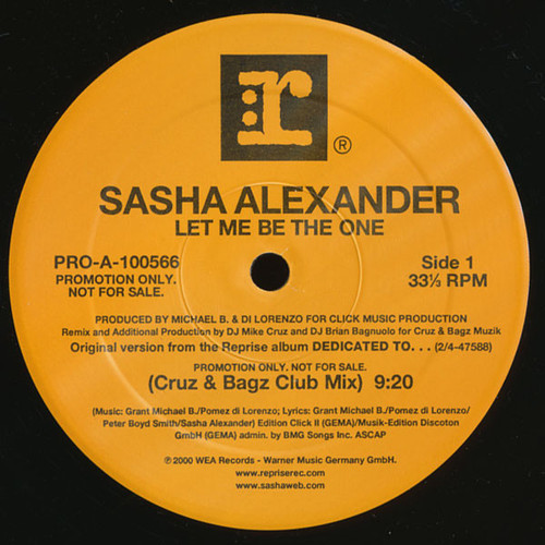 Sasha Alexander - Let Me Be The One (2x12", Promo)
