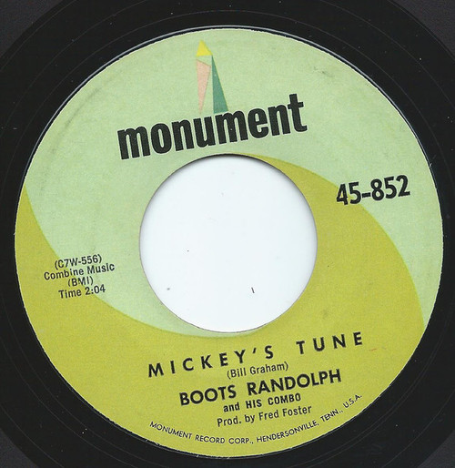 Boots Randolph - Mickey's Tune / I'll Take You Home Again Kathleen - Monument - 45-852 - 7", Single 1191591053