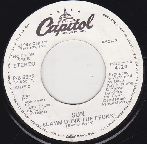 Sun (7) - Slamm Dunk The Ffunk! (7", Promo)