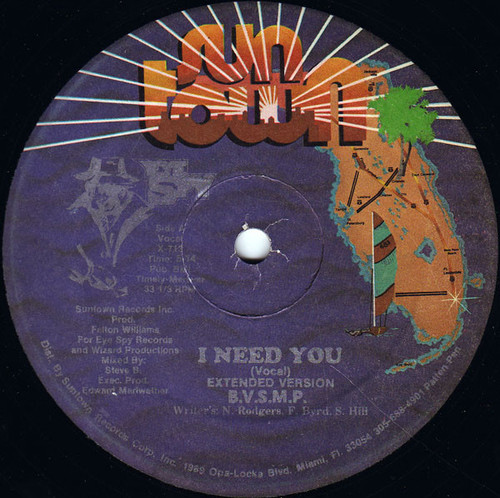 B.V.S.M.P. - I Need You - Suntown Records, Eye Spy Records (2) - X-713 - 12" 1191944035