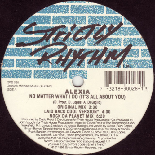 Alexia (5) - No Matter What I Do (It's All About You) - Strictly Rhythm - SRB 028 - 12" 1192024599
