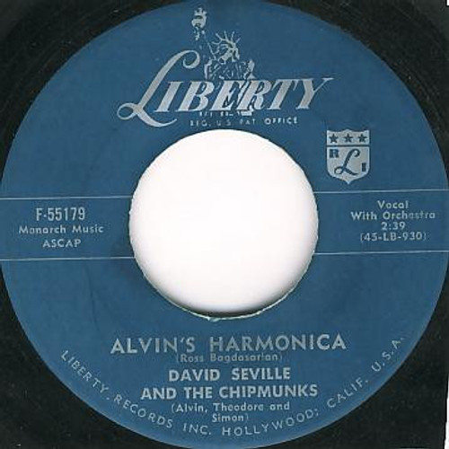 David Seville And The Chipmunks - Alvin's Harmonica / Mediocre - Liberty - F-55179 - 7", Single 1192025868