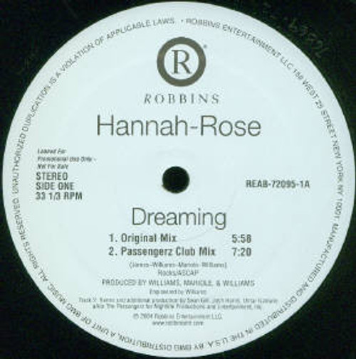Hannah-Rose - Dreaming (12", Promo)