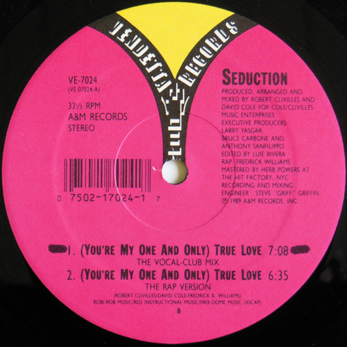 Seduction - (You're My One And Only) True Love - Vendetta Records (2), A&M Records - VE-7024 - 12" 1194533047