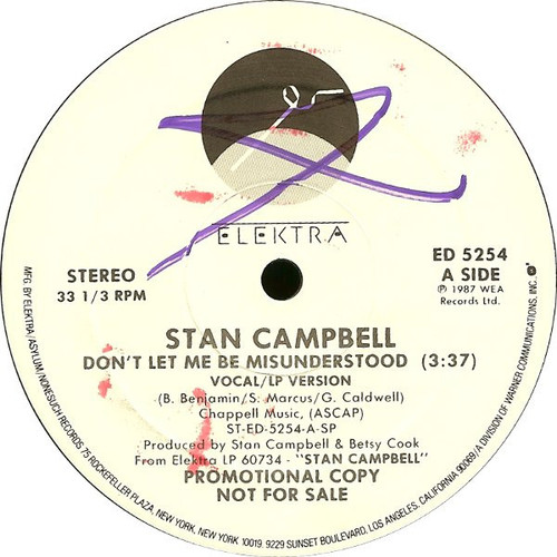 Stan Campbell - Don't Let Me Be Misunderstood - Elektra - ED 5254 - 12", Promo 1194775364