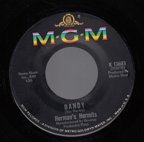 Herman's Hermits - Dandy - MGM Records - K 13603 - 7", Single 1195930709