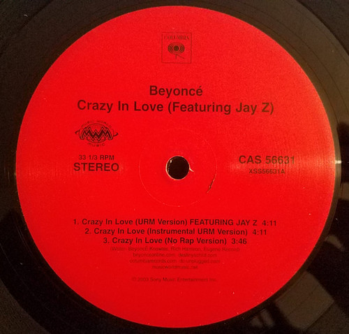 Beyoncé Featuring Jay-Z - Crazy In Love - Columbia, Music World Music (2) - CAS 56631, none - 12", Single 1196273231
