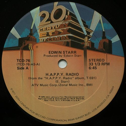 Edwin Starr - H.A.P.P.Y. Radio - 20th Century Fox Records - TCD-76 - 12" 1197596523