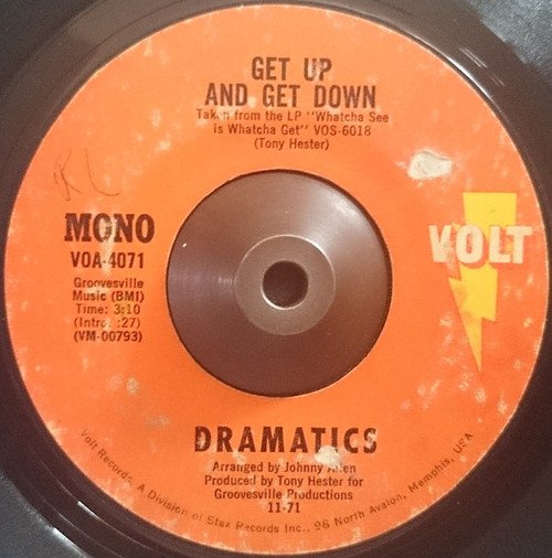 Dramatics* - Get Up And Get Down (7", Single, Mono)