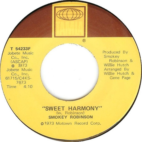 Smokey Robinson - Sweet Harmony - Tamla - T 54233F - 7" 1198259633