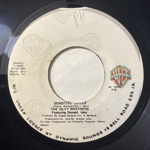 The Isley Brothers Featuring Ronald Isley - Sensitive Lover - Warner Bros. Records - 7-18936 - 7" 1199139466