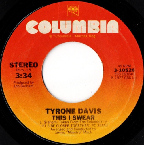 Tyrone Davis - This I Swear / Givin' Myself To You (7", Single)