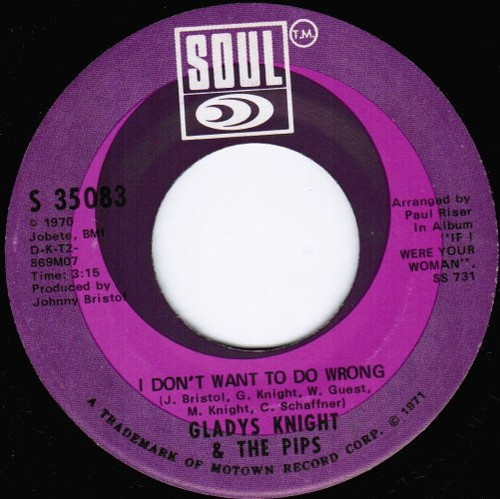 Gladys Knight & The Pips* - I Don't Want To Do Wrong  (7", Single, Ame)