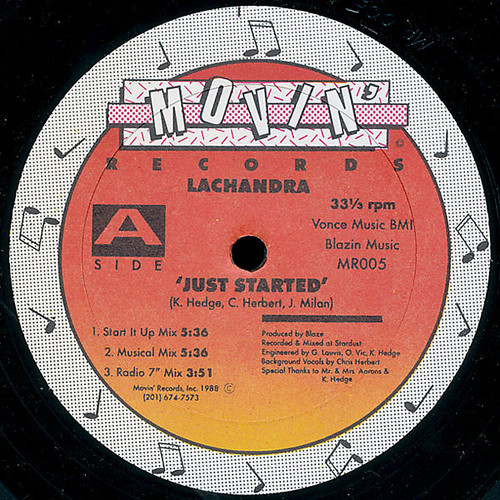 LaChandra - Just Started - Movin' Records - MR005 - 12" 1200976631