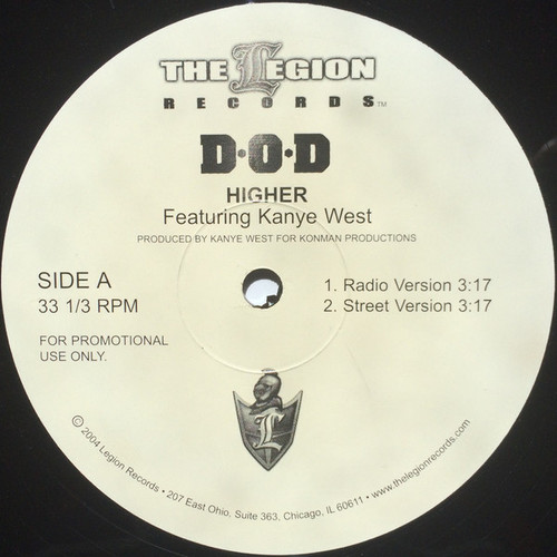 D.O.D* - Higher (12", Single, Promo)